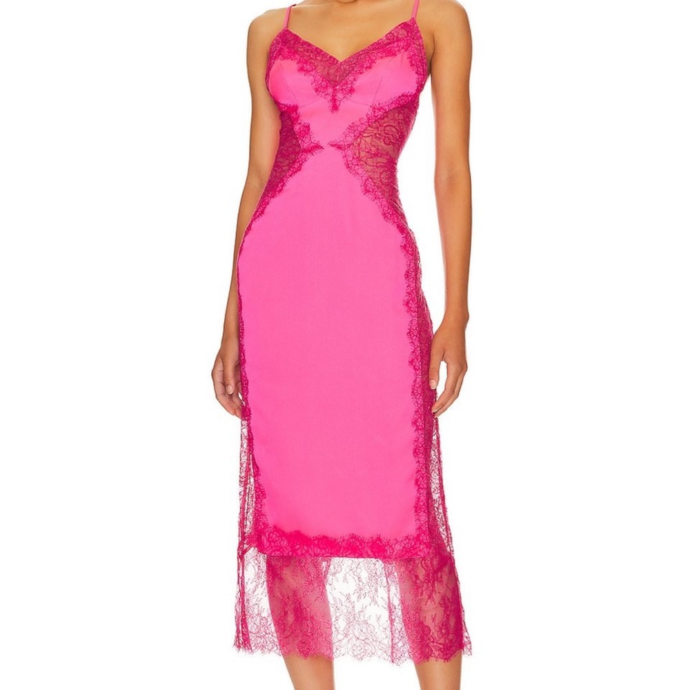 Elegant Pink Lace Slip Dress